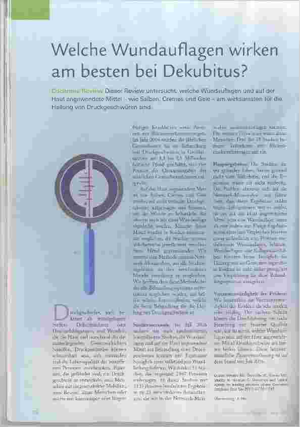 Vorschauseite 1: Welche Wundauflagen wirken am besten bei Dekubitus?