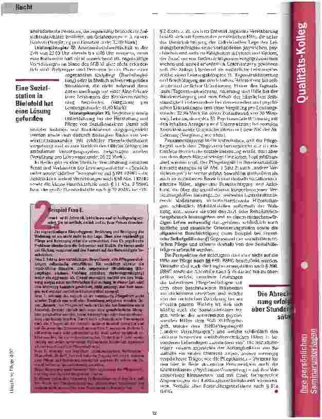 Vorschauseite 6: Nicht zu übersehen... Der erweitertete Pflegebegriff im Bundessozialhilfegesetz (BSHG)