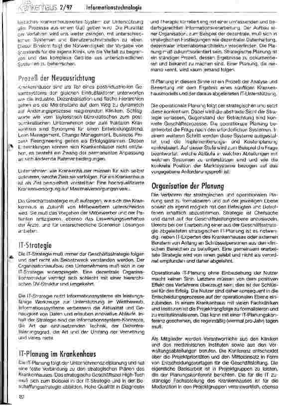 Vorschauseite 2: Informationstechnologie im Krankenhaus