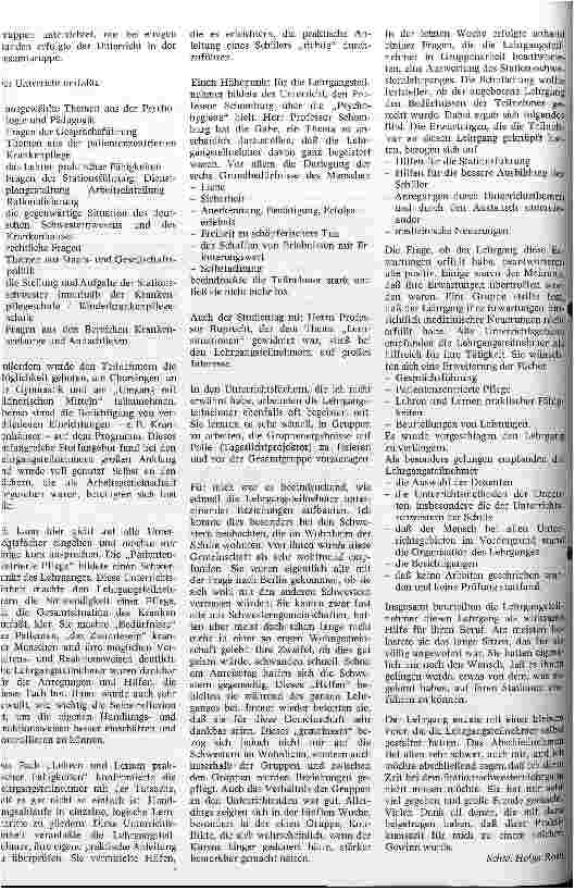 Vorschauseite 2: Stationsschwesternlehrgang an der Schwesternhochschule der Diakonie 3. Jan. - 8. Feb. 1977