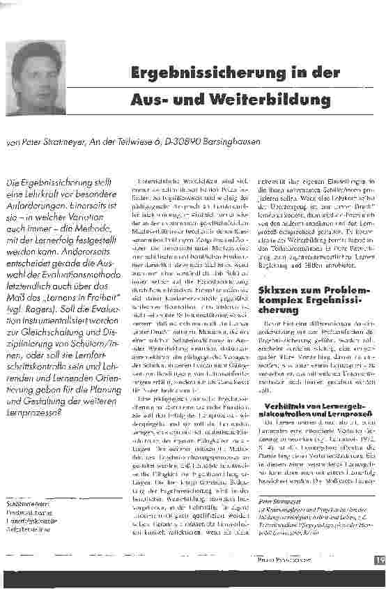 Vorschauseite 1: Ergebnissicherung in der Ausund Weiterbildung