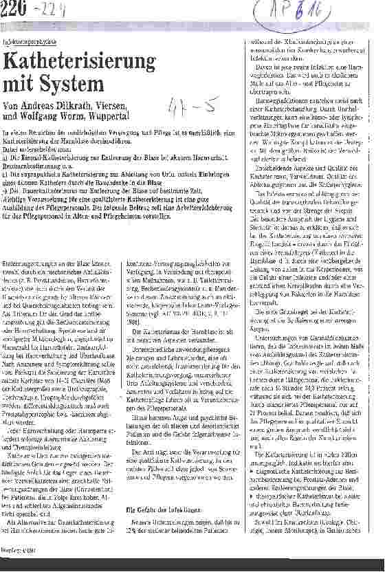 Vorschauseite 1: Katheterisierung mit System