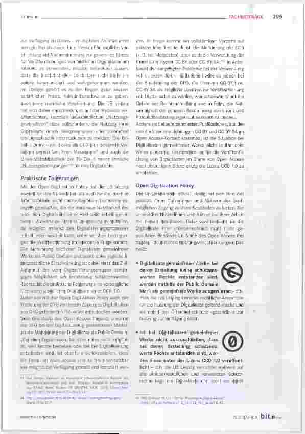 Vorschauseite 6: Freie Digitalisate für uneingeschränktes wissenschaftliches Arbeiten Die UB Leipzig gibt sich eine Open Digitization Policy