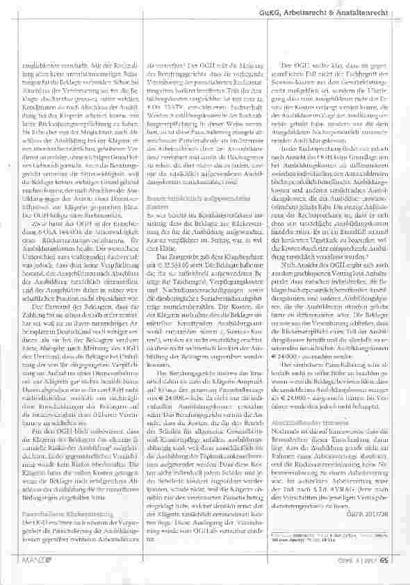 Vorschauseite 2: Ausbildungskostenrückersatzvereinbarungen