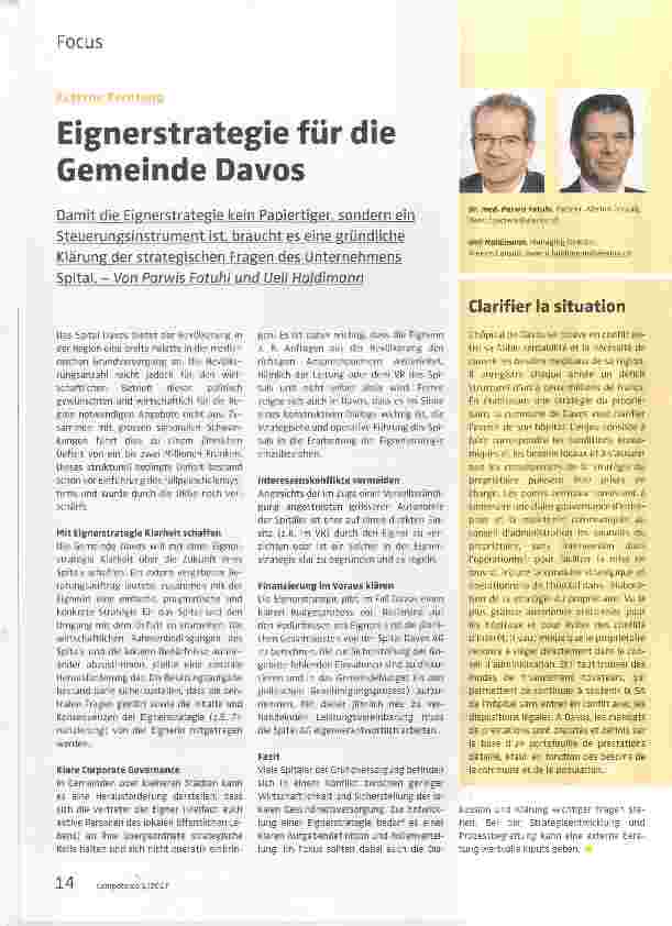 Vorschauseite 1: Eignerstrategie für die Gemeinde Davos
