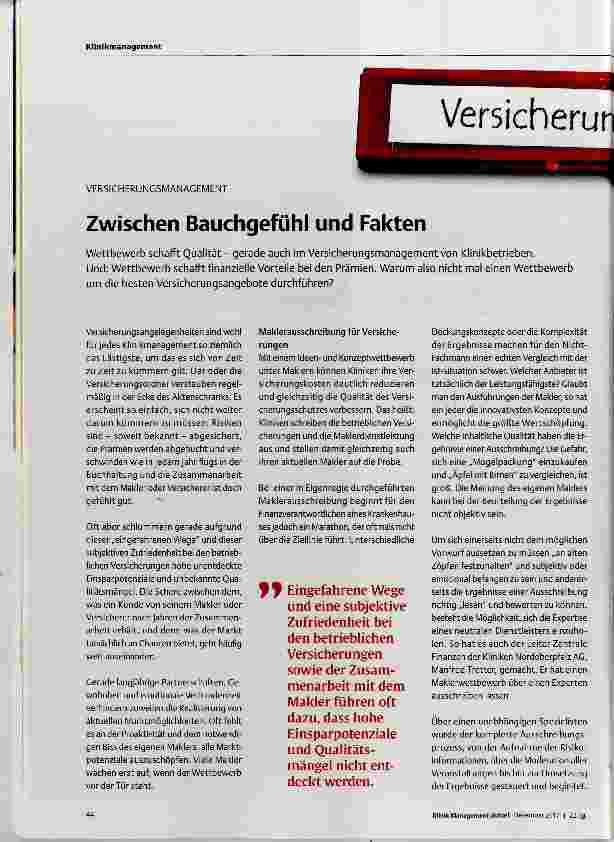 Vorschauseite 1: Zwischen Bauchgefühl und Fakten
