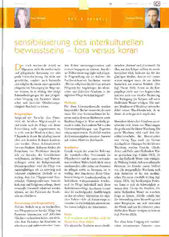 Vorschauseite 2: Sensibilisierung des interkulturellen Bewusstseins - tora versus koran