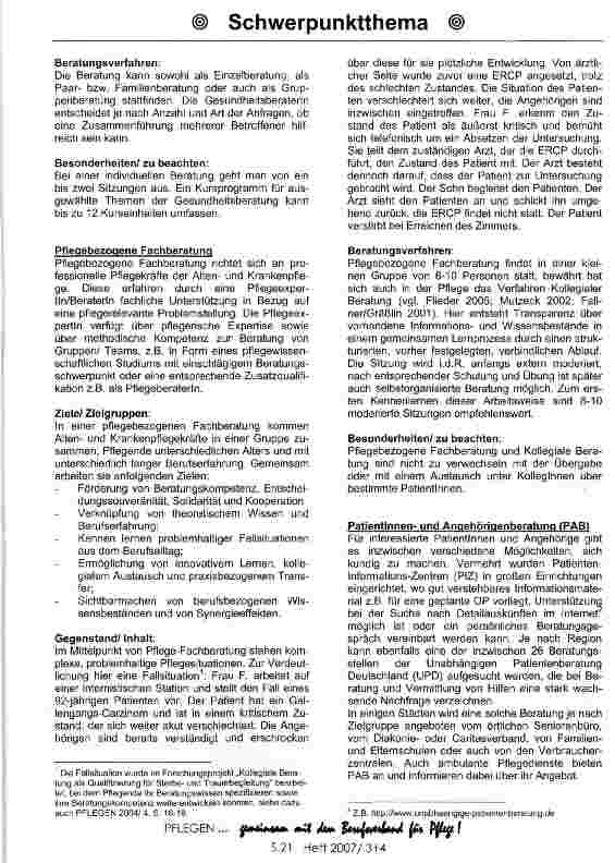 Vorschauseite 2: Pflegeberatung ist mehr als alltägliches Plaudern!