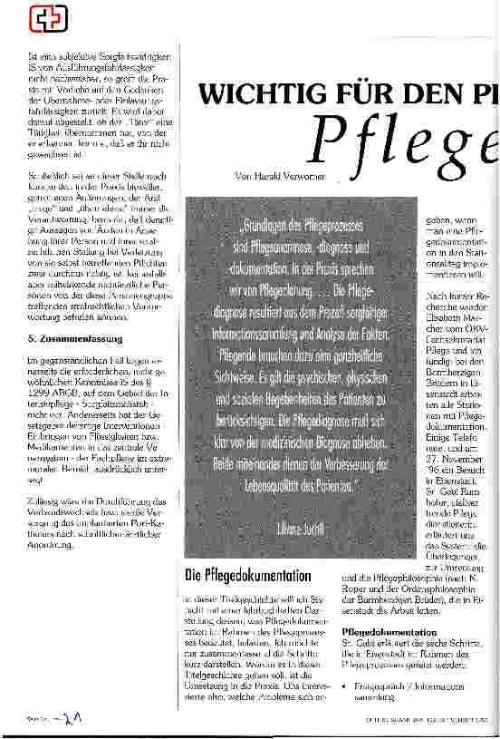 Vorschauseite 1: Wichtig für den Pflegeprozess ist die Pflegedokumentation