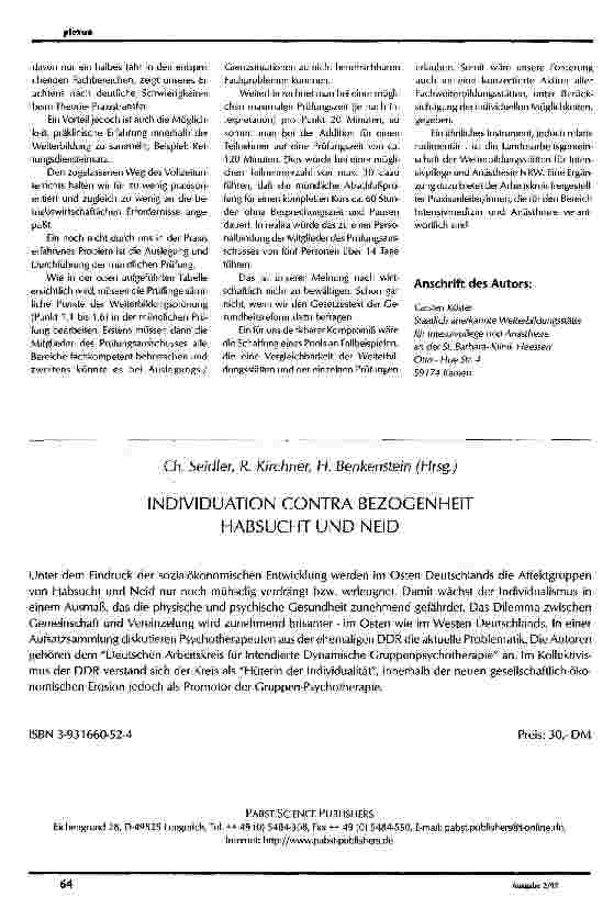Vorschauseite 4: Erfahrungsbericht über die neue Weiterbildungsordnung (WeiVIAPfl)