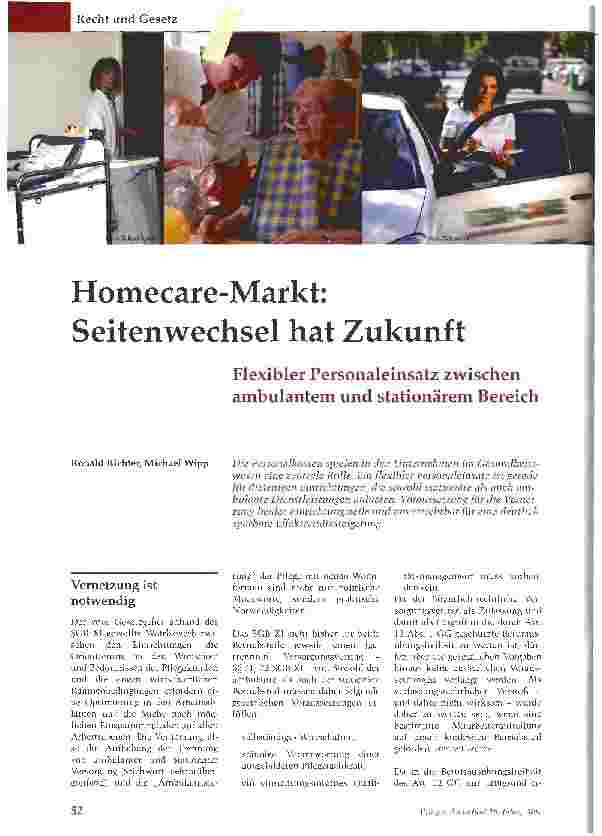 Vorschauseite 1: Homecare-Markt: Seitenwechsel hat Zukunft