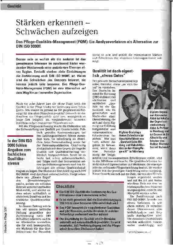 Vorschauseite 1: Stärken erkennen - Schwächen aufzeigen Das Pflege-Qualitäts-Management (PQM): Ein Analyseverfahren als Alternative zur DIN ISO 9000ff.