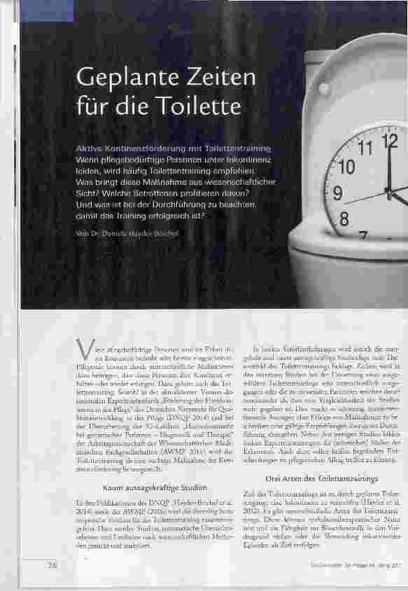 Vorschauseite 1: Geplante Zeiten für die Toilette