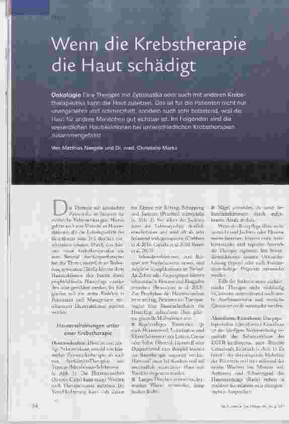 Vorschauseite 1: Wenn die Krebstherapie die Haut schädigt