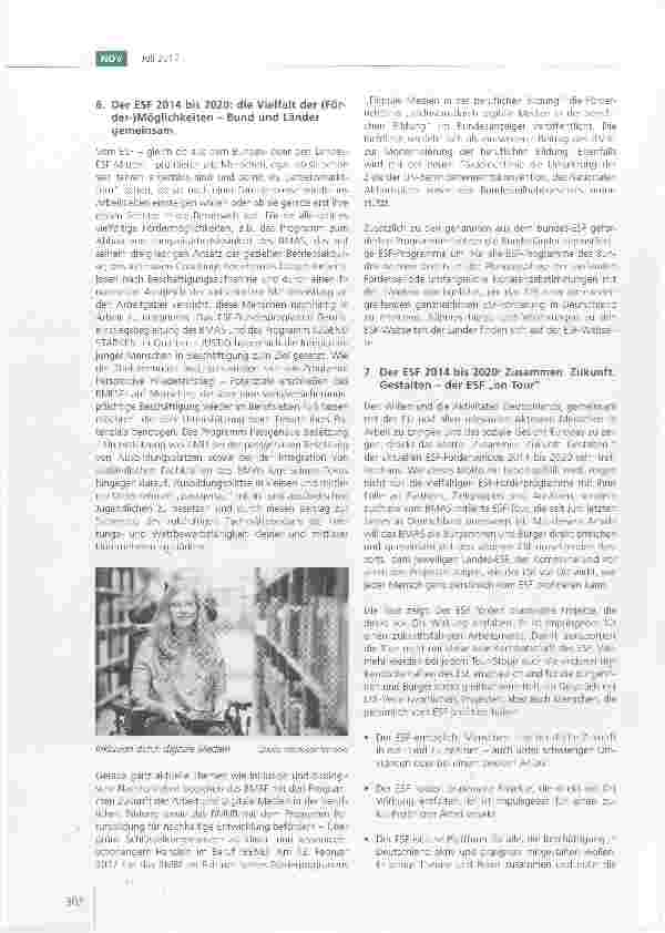 Vorschauseite 4: Zusammen. Zukunft. Gestalten. Der ESF in der Förderperiode 2014 bis 2020 Bundesministerium für Arbeit und Soziales ESF