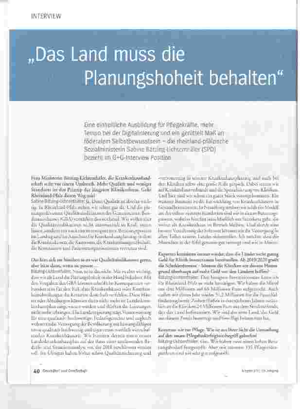 Vorschauseite 1: Das Land muss die Planungshoheit behalten