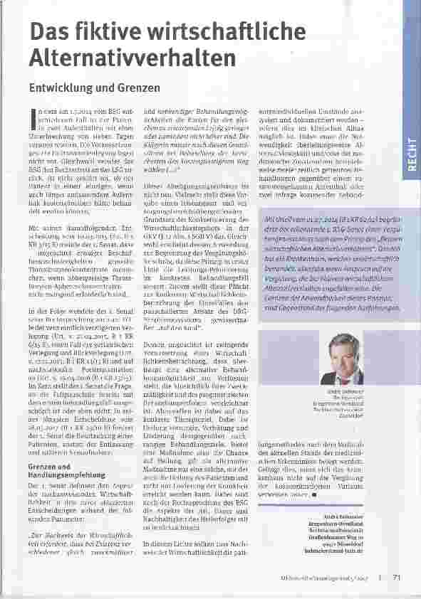Vorschauseite 1: Das fiktive wirtschaftliche Alternativverhalten