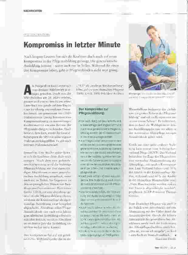Vorschauseite 1: Kompromiss in letzter Minute