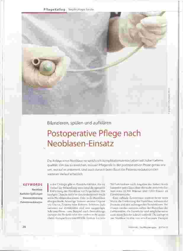 Vorschauseite 1: Postoperative Pflege nach Neoblasen-Einsatz