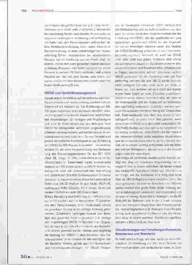 Vorschauseite 6: Forschungsinformationssysteme: Not oder Tugend?