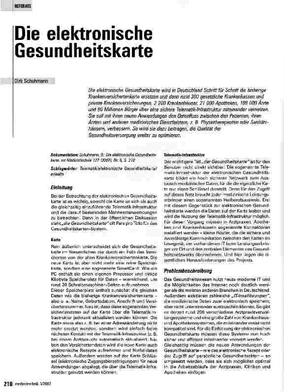 Vorschauseite 1: Die elektronische Gesundheitskarte