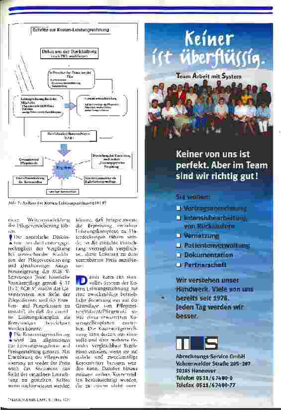 Vorschauseite 2: Die Umsetzung der Pflegebuchführungsverordnung 5. Teil (Schluß): Kostenund Leistungsrechnung