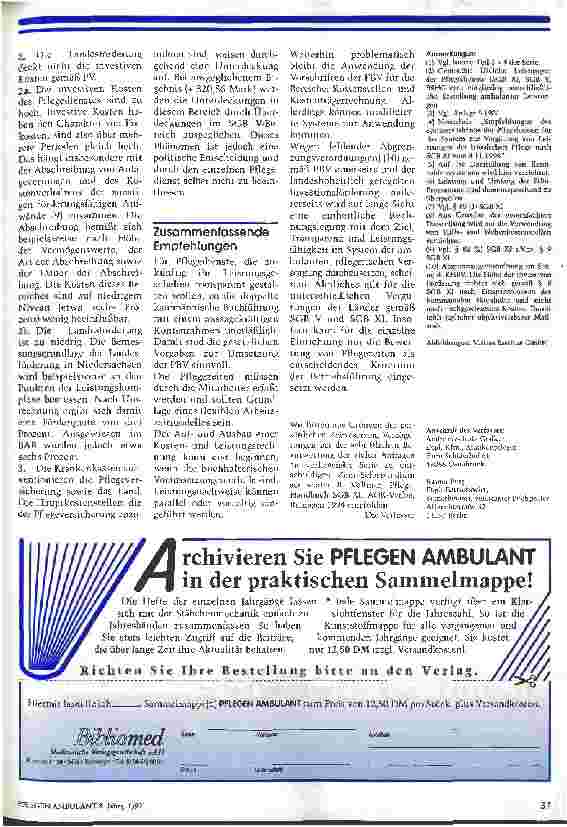 Vorschauseite 6: Die Umsetzung der Pflegebuchführungsverordnung 5. Teil (Schluß): Kostenund Leistungsrechnung