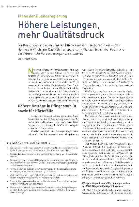 Vorschauseite 1: Höhere Leistungen, mehr Qualitätsdruck