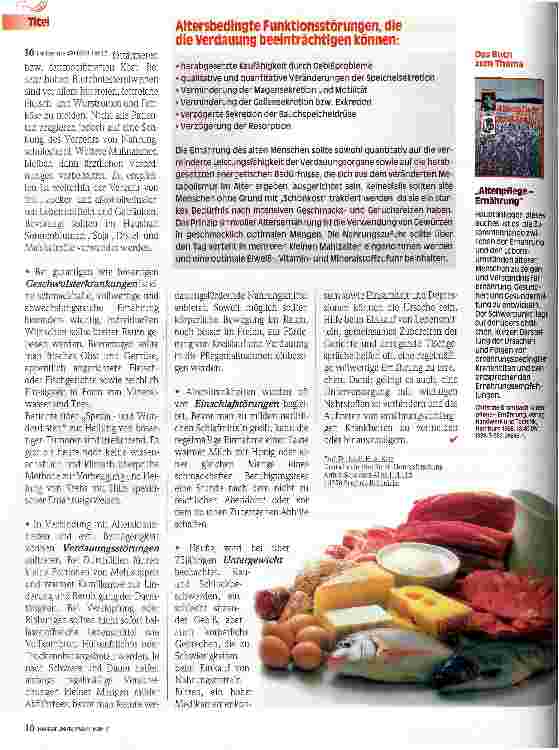 Vorschauseite 2: Ernährungsempfehlungen bei Alterskrankheiten
