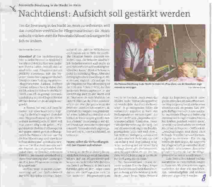 Vorschauseite 1: Nachtdienst: Aufsicht soll gestärkt werden