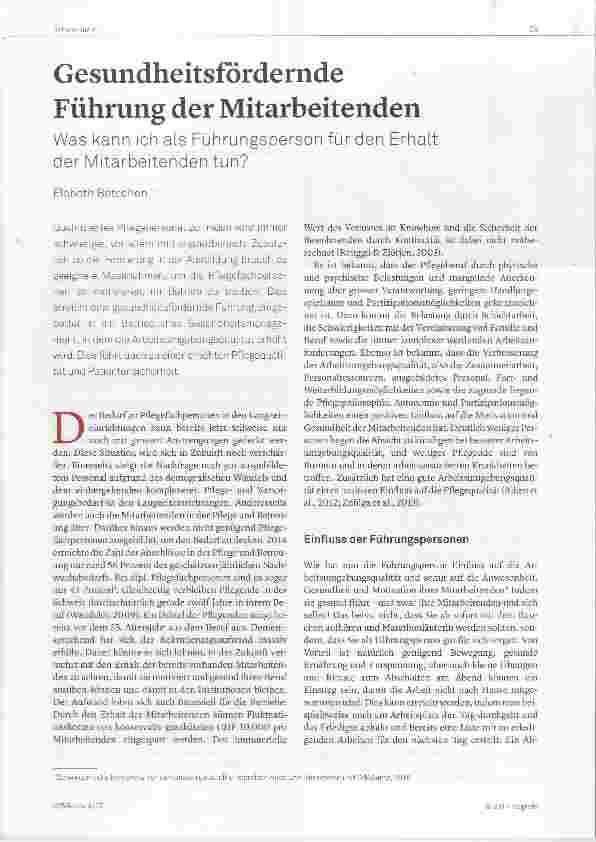 Vorschauseite 1: Gesundheitsfördernde Führung der Mitarbeitenden Was kann ich als Führungsperson für den Erhalt der Mitarbeitenden tun?