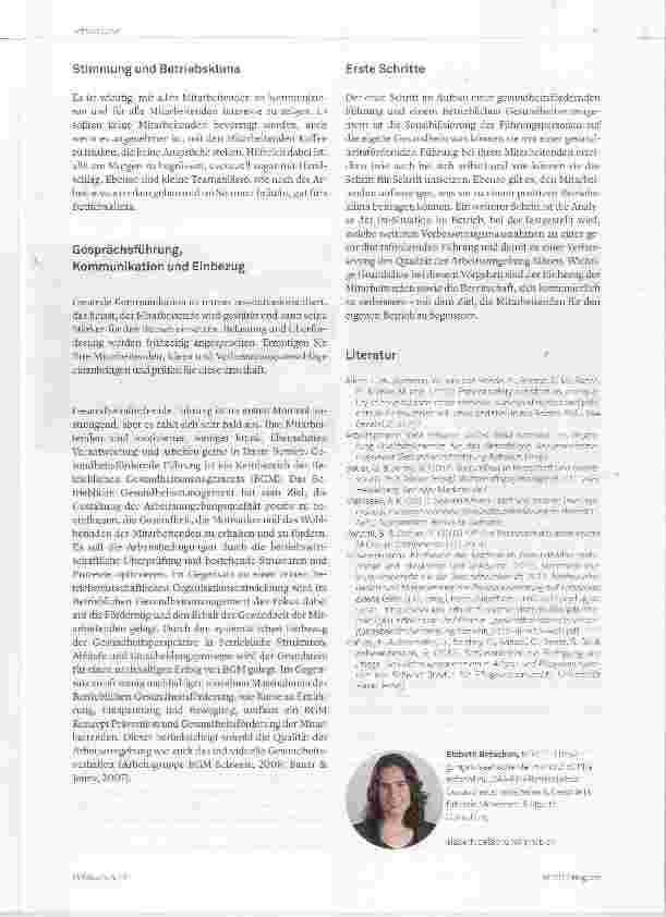 Vorschauseite 3: Gesundheitsfördernde Führung der Mitarbeitenden Was kann ich als Führungsperson für den Erhalt der Mitarbeitenden tun?