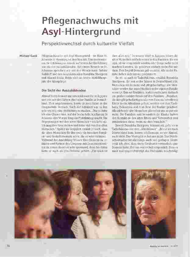 Vorschauseite 1: Pflegenachwuchs mit Asyl-Hintergrund