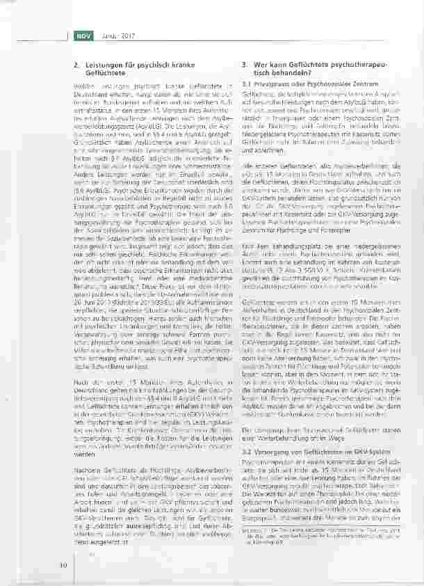 Vorschauseite 2: Die psychotherapeutische Versorgung von Geflüchteten in Deutschland