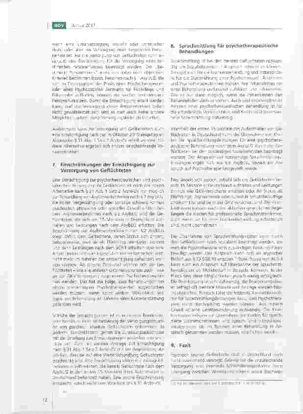 Vorschauseite 4: Die psychotherapeutische Versorgung von Geflüchteten in Deutschland