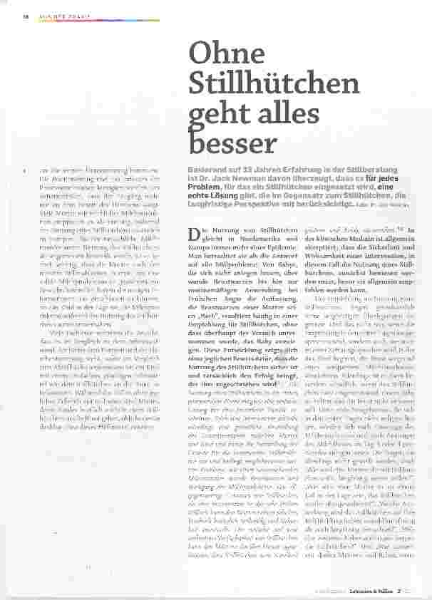 Vorschauseite 1: Ohne Stillhütchen geht alles besser