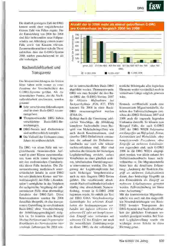 Vorschauseite 2: Das G-DRG-System 2008 leistungsgerechter, nachvollziehbarer und transparenter
