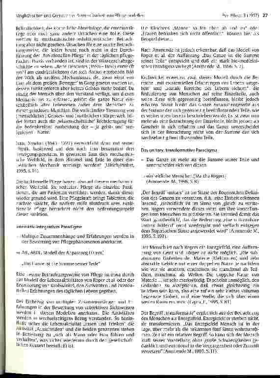 Vorschauseite 4: Möglichkeiten und Grenzen der Anwendbarkeit von Pflegemodellen in der psychosomatischen Krankenpflege