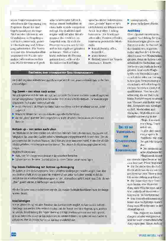 Vorschauseite 3: Qualitätsbeauftragte - ein neues Berufsfeld