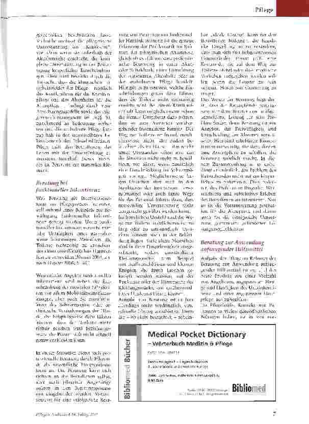 Vorschauseite 2: Tabuthema Harninkontinenz - Der Stellenwert pflegerischer Beratung - Teil 2