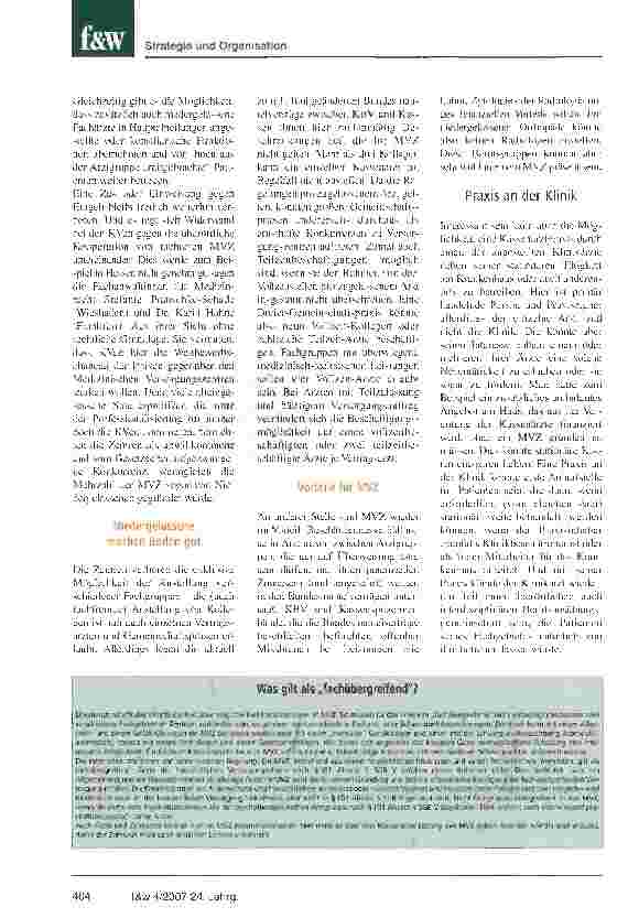 Vorschauseite 3: Kassenärzte im Krankenhaus