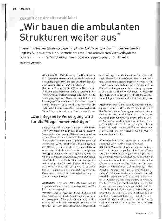 Vorschauseite 1: Wir bauen die ambulanten Strukturen weiter aus