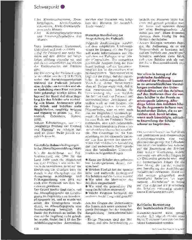 Vorschauseite 2: Aspekte der Aus-, Fortund Weiterbildung in der Pflege Probezeit in der Pflegeausbildung