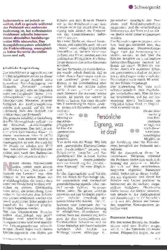 Vorschauseite 4: Aspekte der Aus-, Fortund Weiterbildung in der Pflege Probezeit in der Pflegeausbildung