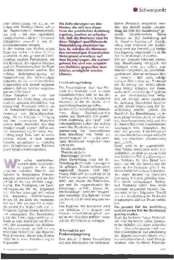 Vorschauseite 6: Aspekte der Aus-, Fortund Weiterbildung in der Pflege Probezeit in der Pflegeausbildung