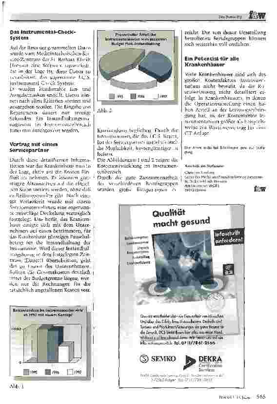 Vorschauseite 2: Einsparpotentiale beim medizinischen Instrumentarium Beim Instandhaltungsmanagement in der Medizintechnik differenzieren