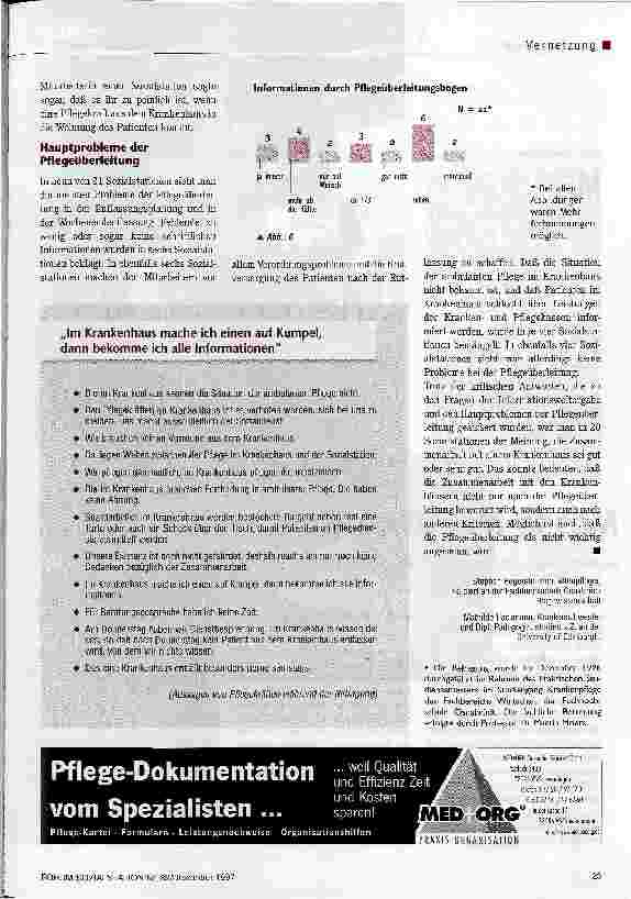 Vorschauseite 3: Das Chaos in Schach halten Kooperation zwischen Sozialstation und Krankenhaus Systematische Pflegeüberleitung steckt noch in den Kinderschuhen