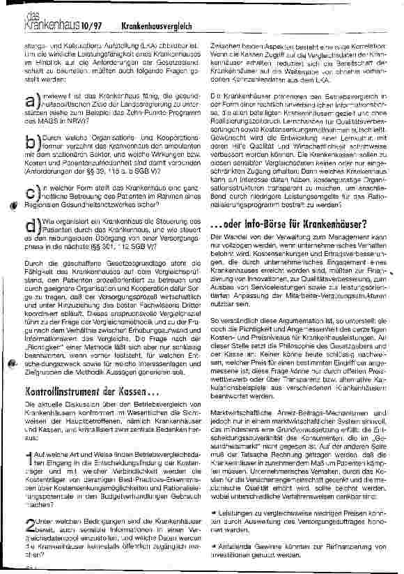 Vorschauseite 2: Krankenhausbetriebsvergleich: Controllinginstrument zur Planung und Steuerung von Leistungsprozessen