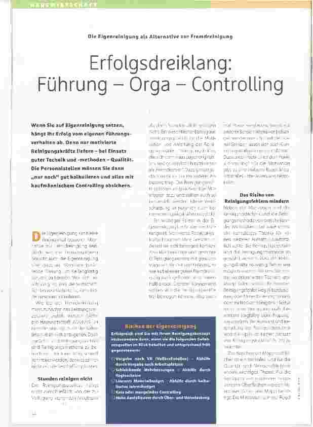 Vorschauseite 1: Erfolgsdreiklang: Führung - Orga - Controlling