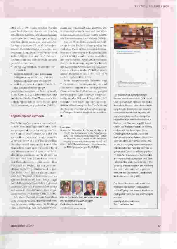 Vorschauseite 2: Curricula der Hospizund Palliatiwersorgung im Wandel